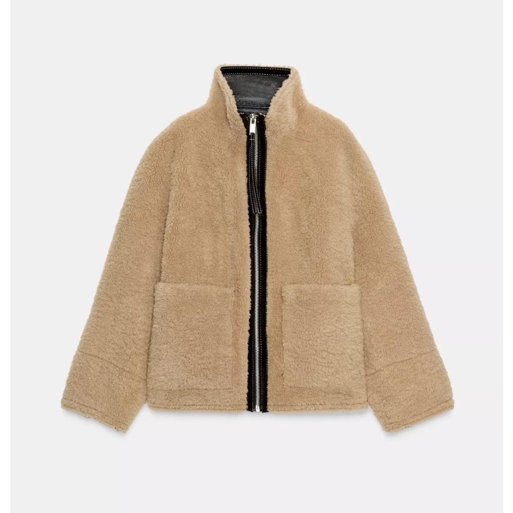 Zara Women's Beige Teddy Jacket